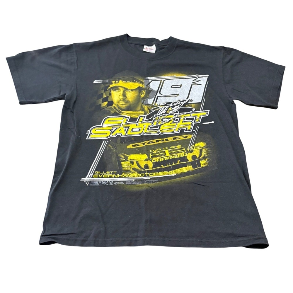 VTG 2008 Chase Authentics Elliott Sadler #19 NASCAR Graphic Tee Black Medium